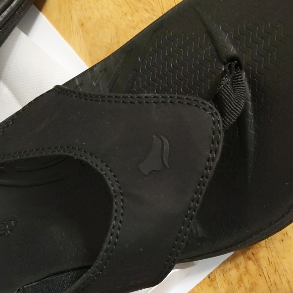 PowerStep Mens Archwear Solid Black Flip Flops Size 8 - Picture 4 of 7